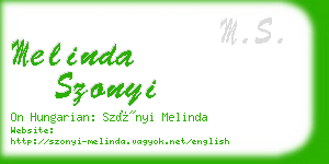 melinda szonyi business card